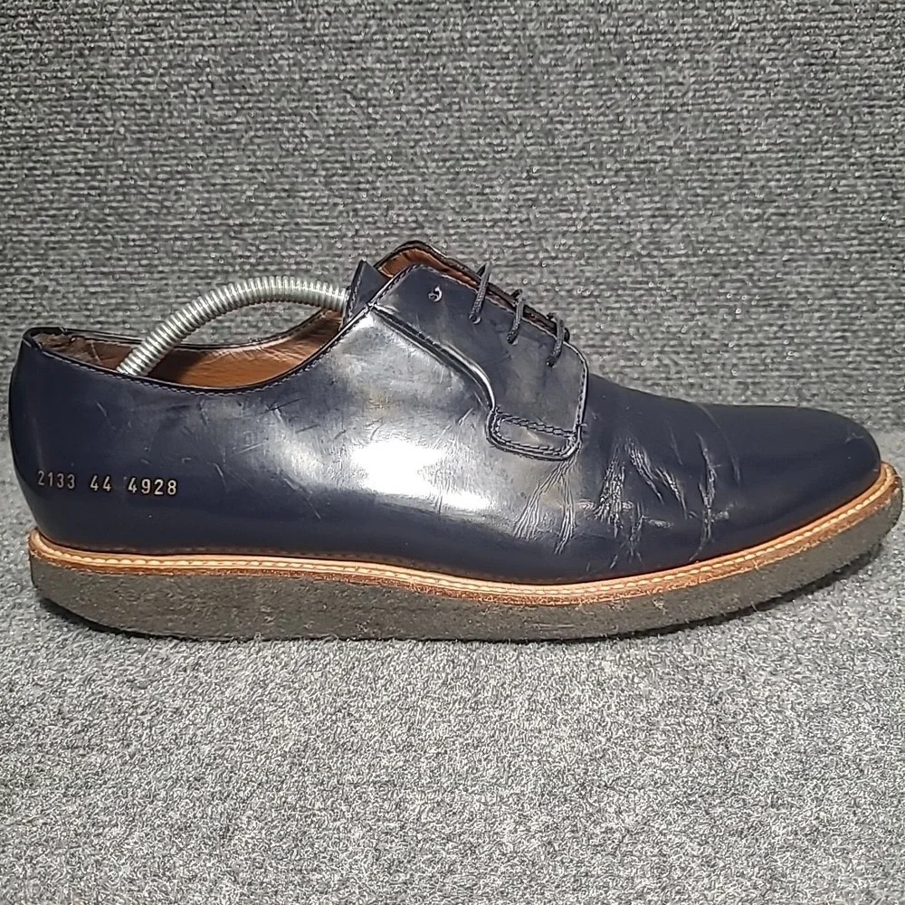 Common Projects Derby Shine Navy Blue Patent Leather EU44 US11